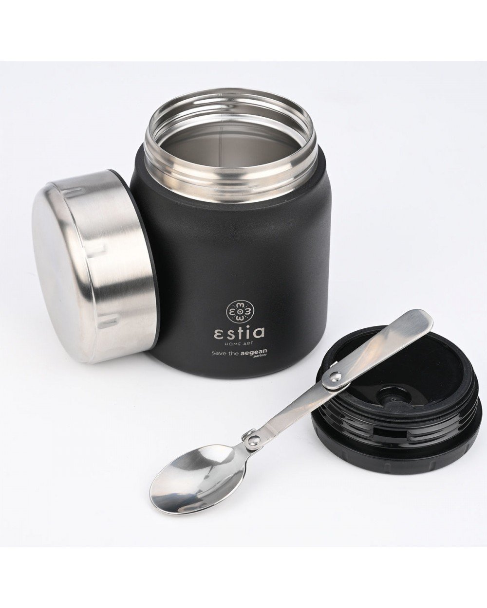 Estia Lunch Pot Φαγητοδοχείο Θερμός Midnight Black 350ml Summer Items