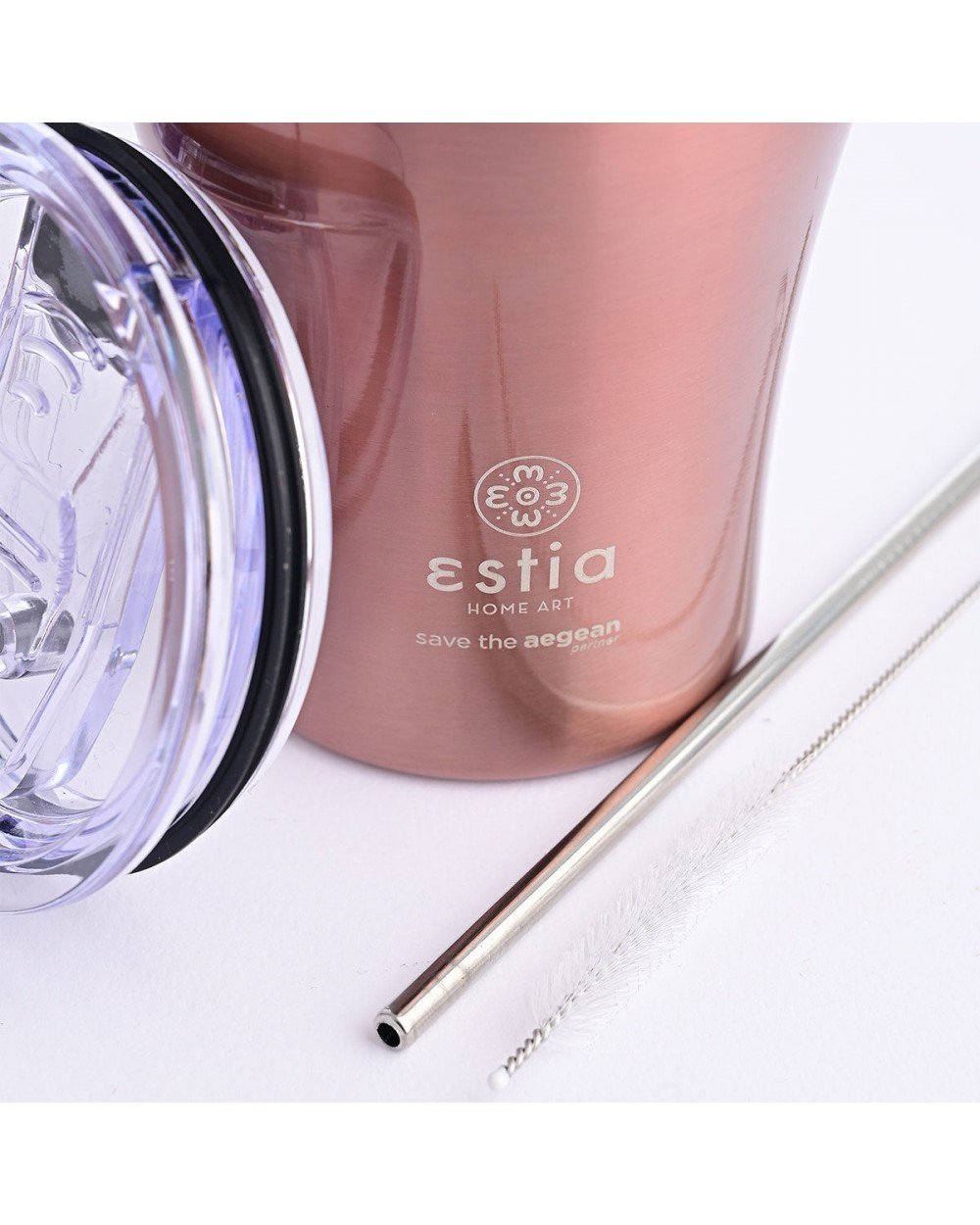 Estia Coffee Mug Μπουκάλι Θερμός Rose Gold 350ml 