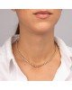 Κολιέ choker ριβιέρα Excite Fashion Jewellery με οβάλ λευκά ζιργκόν από ανοξείδωτο επιχρυσωμένο ατσάλι Κοσμήματα